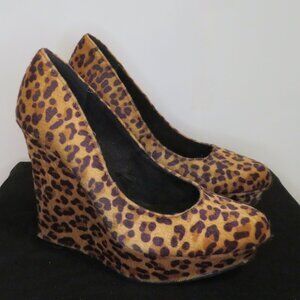 Michael Antonio Leopard Print Platform Wedge Women's Size 9 Party Shoes
